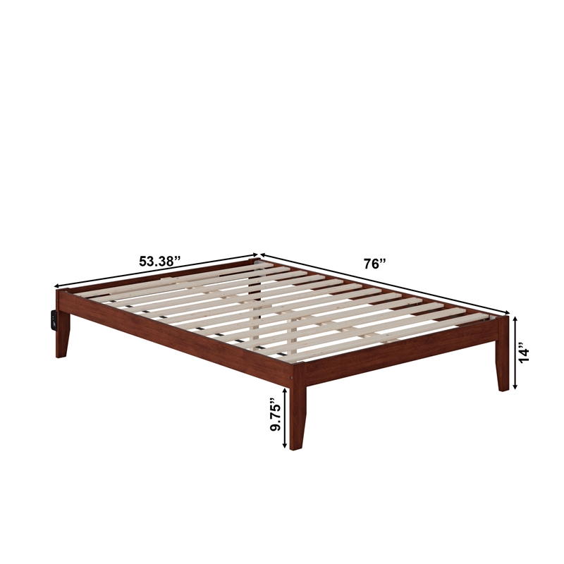 AFI Colorado Solid Wood Full Size Modern Platform Bed in Walnut