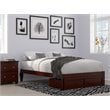 AFI Colorado Solid Wood Full Bed with Foot Drawer and USB Charger in Walnut