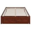 AFI Colorado Solid Wood Full Bed with Foot Drawer and USB Charger in Walnut