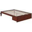 AFI Colorado Solid Wood Full Bed with Foot Drawer and USB Charger in Walnut