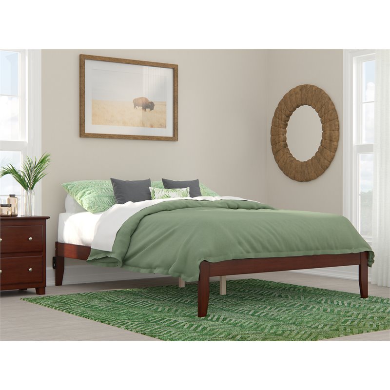AFI Colorado Solid Wood Queen Bed with USB Charger in Walnut
