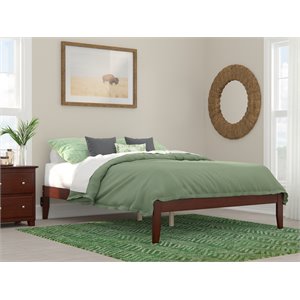 AFI Colorado Solid Wood Queen Bed with USB Charger in Walnut