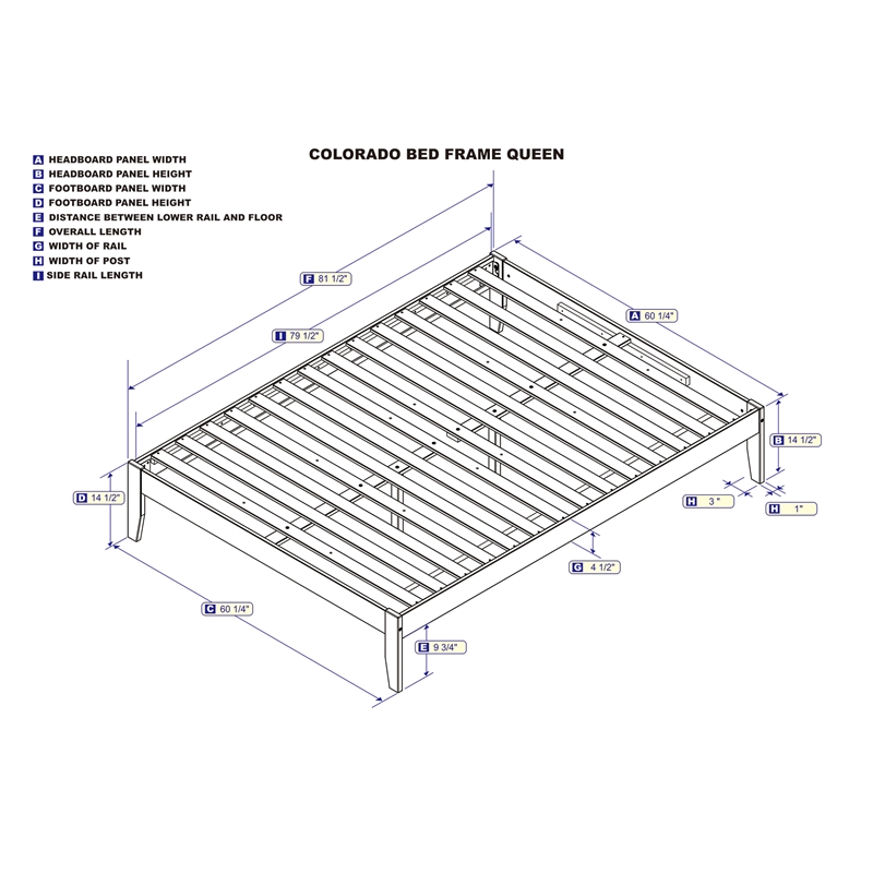AFI Colorado Solid Wood Queen Bed with USB Charger in Walnut