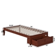 AFI Colorado Solid Wood Twin Bed with Foot Drawer with USB Charger in Walnut