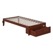 AFI Colorado Solid Wood Twin Bed with Foot Drawer with USB Charger in Walnut
