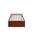 AFI Colorado Solid Wood Twin Bed with Foot Drawer with USB Charger in Walnut