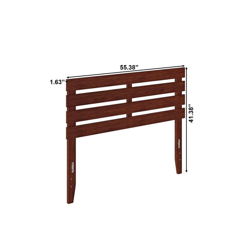 AFI Oxford Solid Wood Modern Full Size Headboard with USB Charger in Walnut