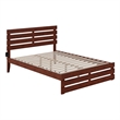 AFI Oxford Solid Wood Queen Bed with Footboard and USB Charger in Walnut