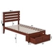 AFI Oxford Solid Wood Twin Bed with Foot Drawer and USB Charger in Walnut