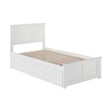 Madison Twin XL Platform Bed with Matching Footboard & Twin XL Trundle in White