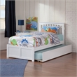 Mission Twin XL Wood Platform Bed with Footboard and Twin XL Trundle in White