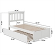 Mission Twin XL Wood Platform Bed with Footboard and Twin XL Trundle in White