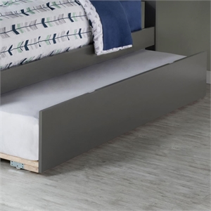 AFI Urban Twin Extra Long Solid Wood Mid-Century Trundle in Gray
