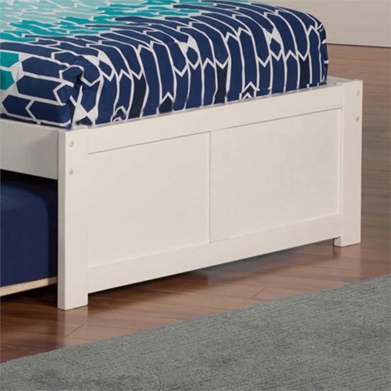 AFI Concord Twin XL Solid Wood Platform Panel Bed with Twin XL Trundle in White