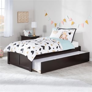 AFI Concord Twin XL Platform Solid Wood Panel Bed with Trundle in Gray