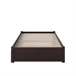 AFI Concord Queen Solid Wood Platform Panel Bed with Trundle in Espresso