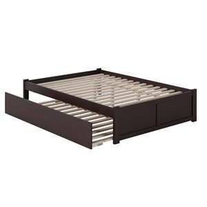 Atlantic Furniture Concord Queen Platform Panel Bed with Trundle in Espresso