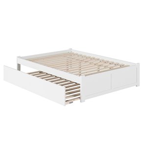 Atlantic Furniture Concord Queen Platform Panel Bed with Trundle in White