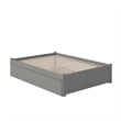 AFI Concord Queen Platform Solid Wood Panel Bed with Trundle in Gray