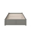 AFI Concord Queen Platform Solid Wood Panel Bed with Trundle in Gray