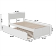 Orlando Twin XL Wood Platform Bed with Footboard and Twin XL Trundle in White