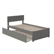 Orlando Twin XL Wood Platform Bed with Footboard and Twin XL Trundle in Grey