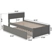 Orlando Twin XL Wood Platform Bed with Footboard and Twin XL Trundle in Grey