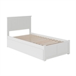 Nantucket Twin XL Wood Platform Bed with Footboard and Twin XL Trundle in White