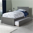 Nantucket Twin XL Platform Bed with Matching Footboard and TXL Trundle in Grey