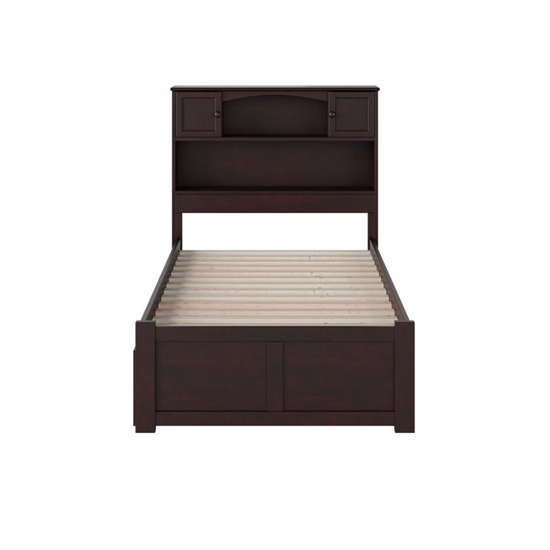 AFI Newport Twin XL Solid Wood Bed with Twin XL Trundle in Espresso