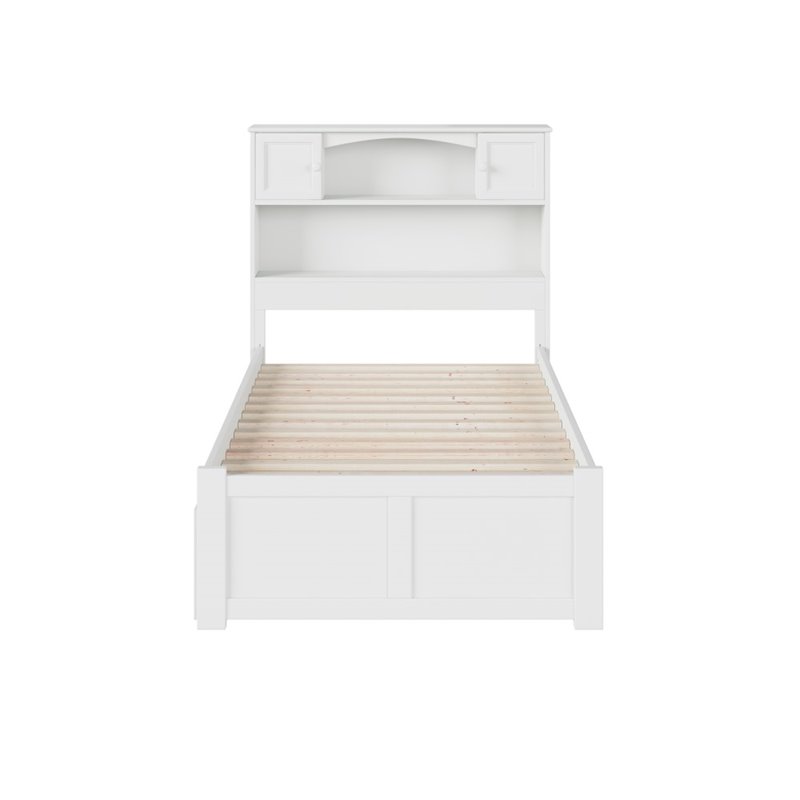 AFI Newport Twin XL Solid Wood Bed with Twin XL Trundle in White