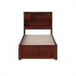 AFI Newport Twin XL Solid Wood Bed with Twin XL Trundle in Walnut