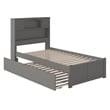 AFI Newport Twin XL Solid Wood Bed with Twin XL Trundle in Grey