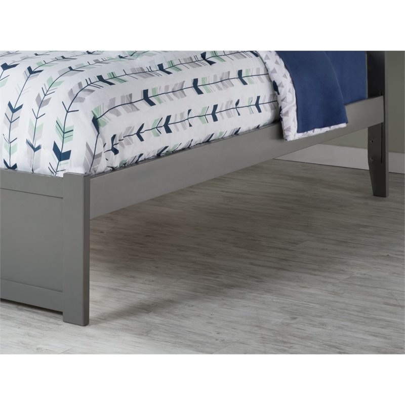 Atlantic Furniture Bed Twin Extra Long Atlantic Grey Trundle XL 