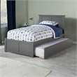 Madison Twin XL Wood Platform Bed with Footboard and Twin XL Trundle in Grey