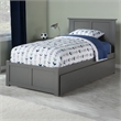 Madison Twin XL Wood Platform Bed with Footboard and Twin XL Trundle in Grey
