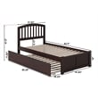 AFI Richmond Twin XL Solid Wood Bed with Twin XL Trundle in Espresso