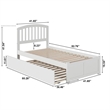 Richmond Twin XL Wood Platform Bed with Footboard & Trundle in White
