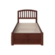 Richmond Twin XL Wood Platform Bed with Footboard & Trundle in Walnut