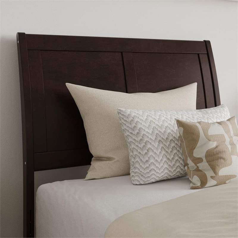 Portland Twin XL Wood Platform Bed with Matching Footboard & Trundle in Espresso