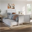 Portland Twin XL Wood Platform Bed with Matching Footboard & Trundle in White