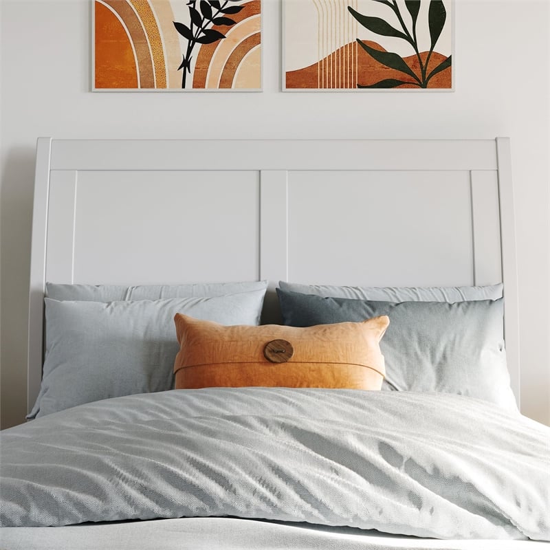 Portland Twin XL Wood Platform Bed with Matching Footboard & Trundle in White