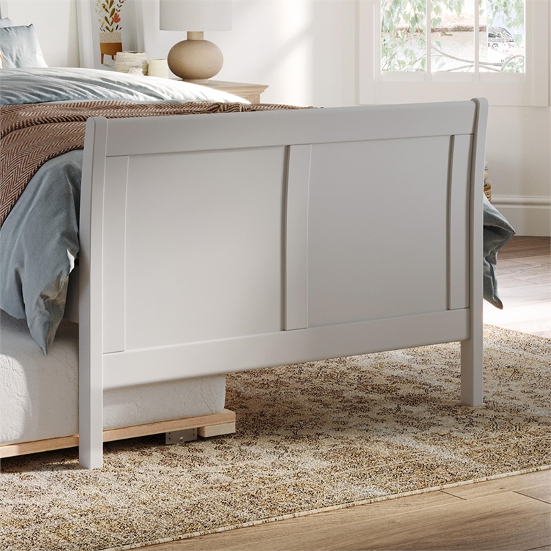 Portland Twin XL Wood Platform Bed with Matching Footboard & Trundle in White