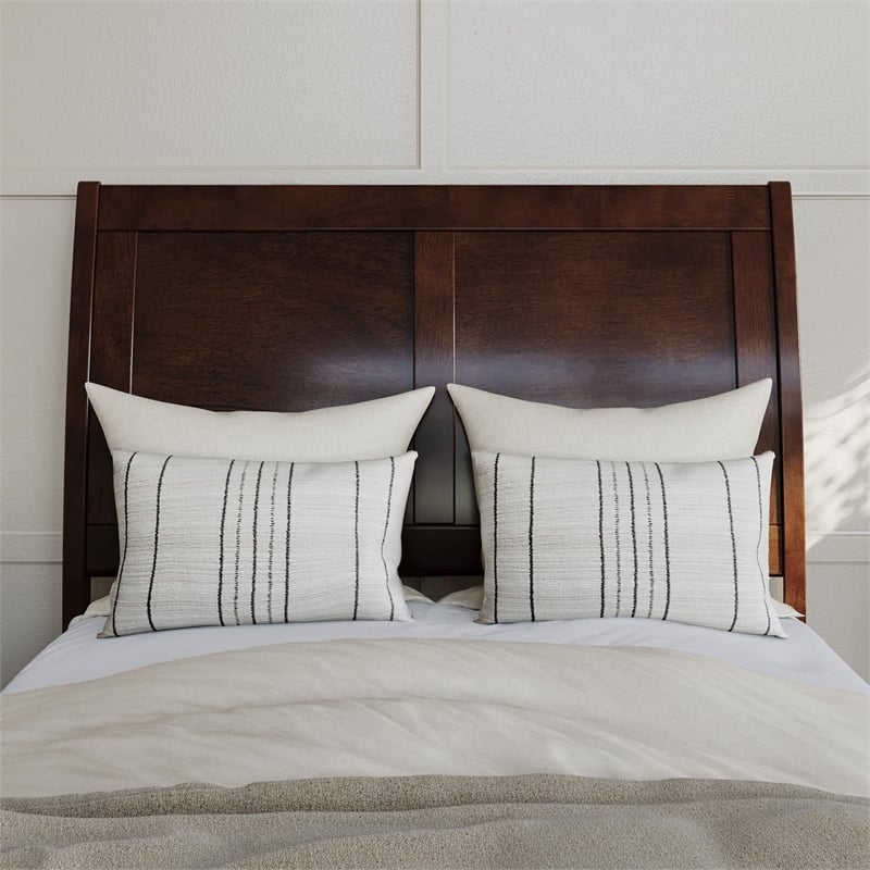 Portland Twin XL Wood Platform Bed with Matching Footboard & Trundle in Walnut