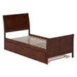 Portland Twin XL Wood Platform Bed with Matching Footboard & Trundle in Walnut