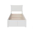 AFI Metro Twin XL Solid Wood Bed with Twin XL Trundle in White