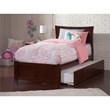 AFI Metro Twin XL Solid Wood Bed with Twin XL Trundle in Walnut