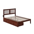 AFI Tahoe Full Storage Solid Wood Bed with USB Turbo Charger in Walnut