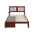 AFI Tahoe Full Storage Solid Wood Bed with USB Turbo Charger in Walnut
