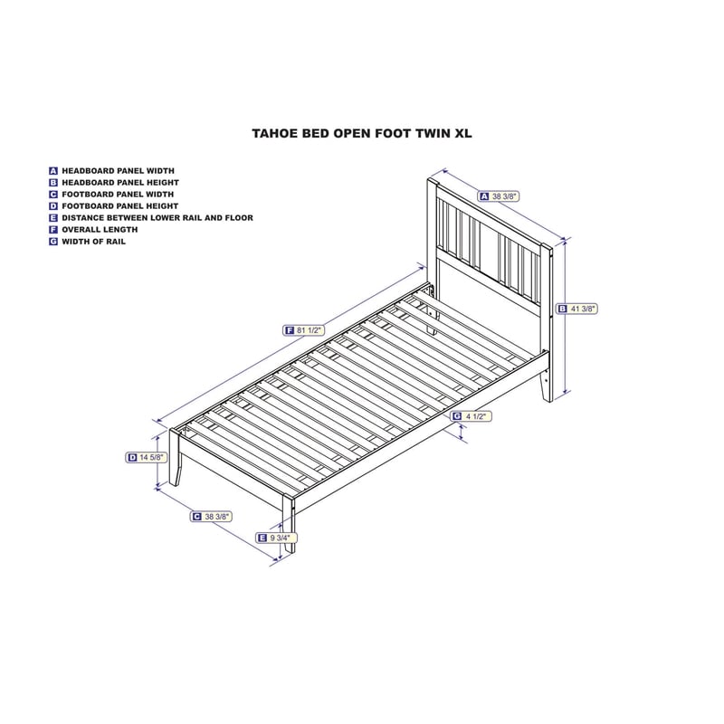 AFI Tahoe Twin XL Solid Wood Spindle Platform Bed in White